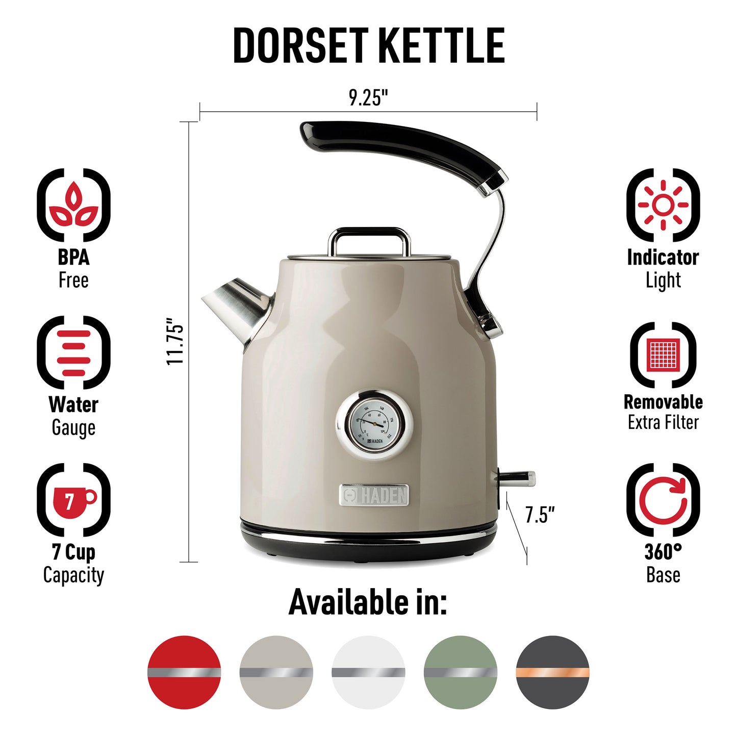 Dorset Electric Kettle, Putty - 75002