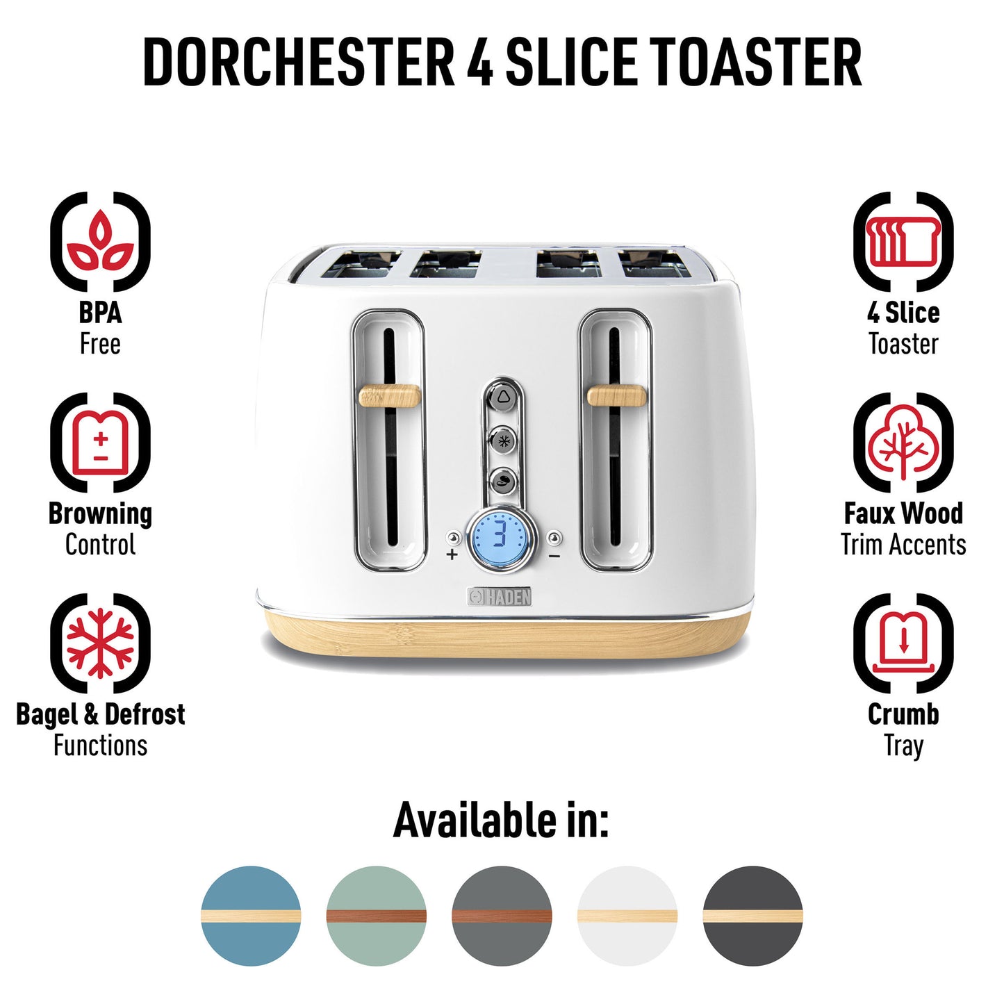 Dorchester Toaster, Matte White - 75034