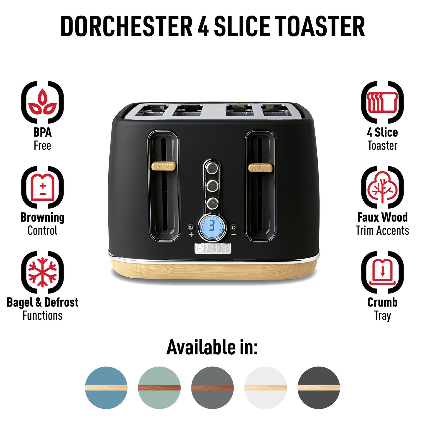 Dorchester Toaster, Matte Black - 75064