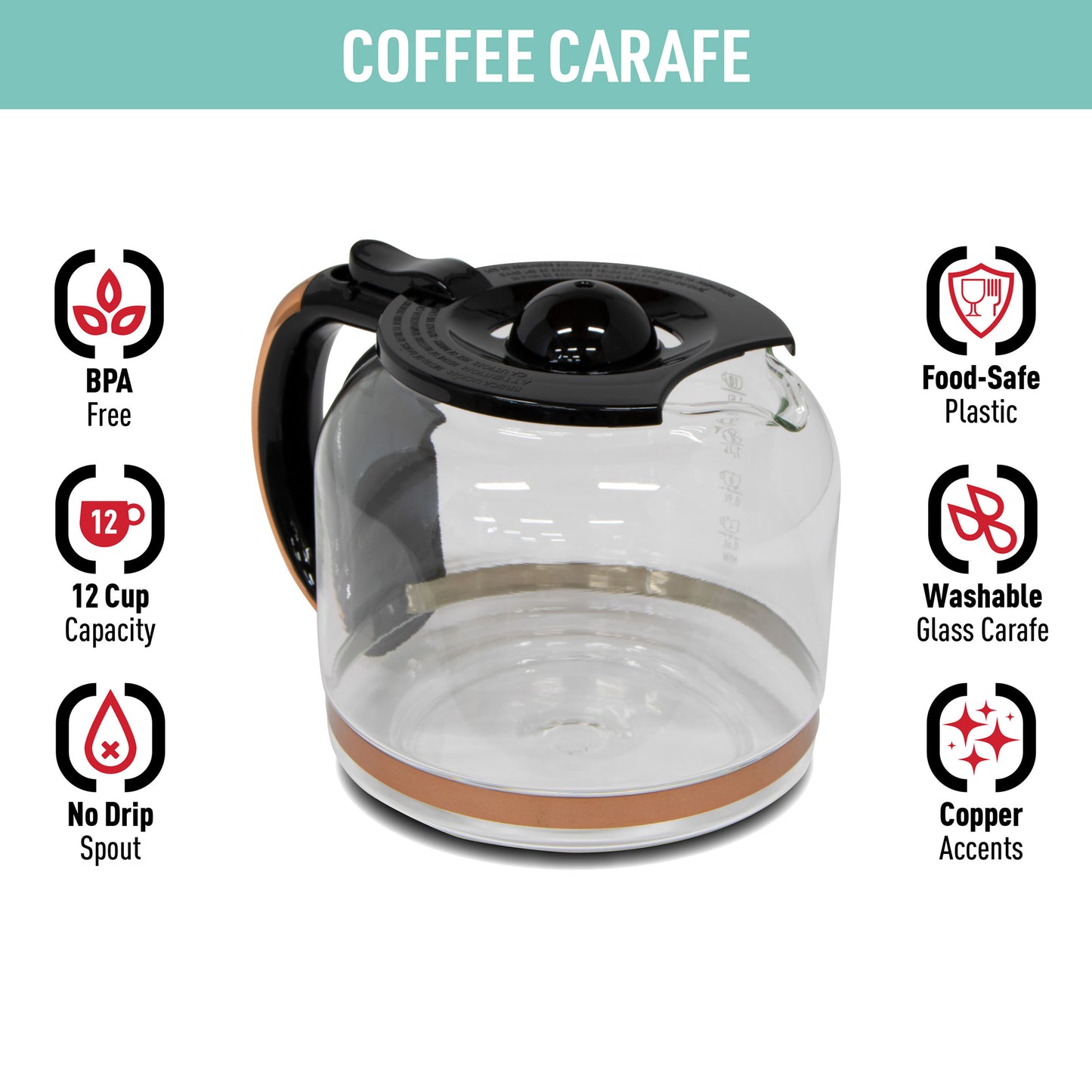 Heritage Carafe, Black & Copper - 75085