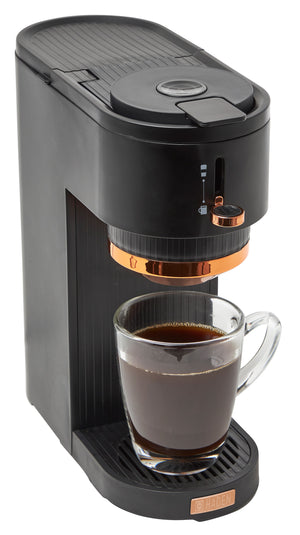 HADEN Single Serve Coffee Machine Black and Copper