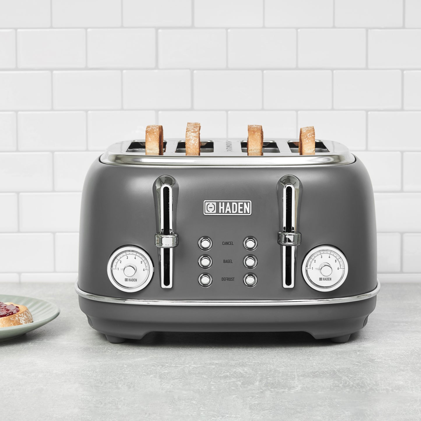 Chelsea 4-Slice Toaster, Grey & Chrome - 75164