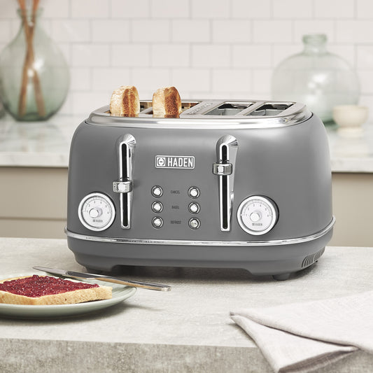 Chelsea 4-Slice Toaster, Grey & Chrome - 75164