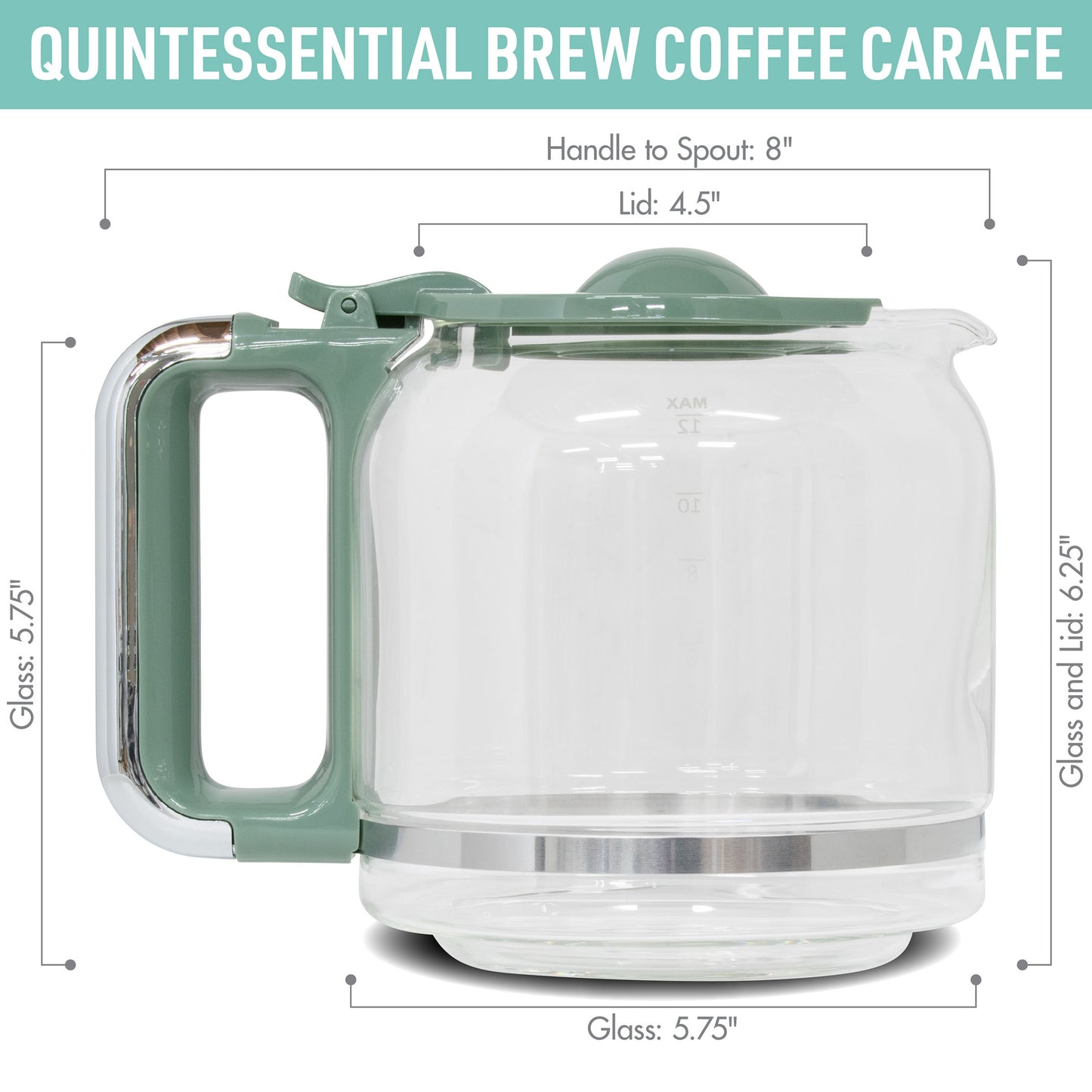 Quintessential Brew Carafe, Cedar Green & Chrome - 75543
