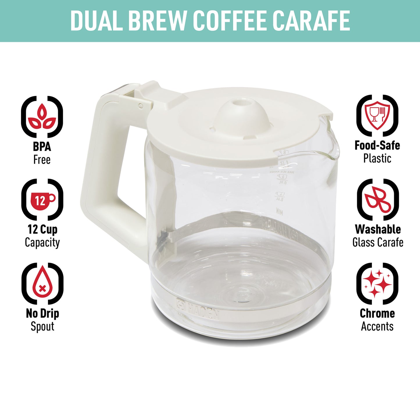 Dual Brew Carafe, Ivory & Chrome - 75546