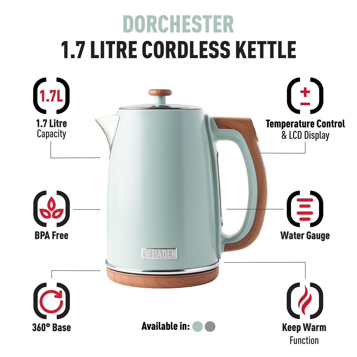 Dorchester Electric Kettle, Silt Green - 75016