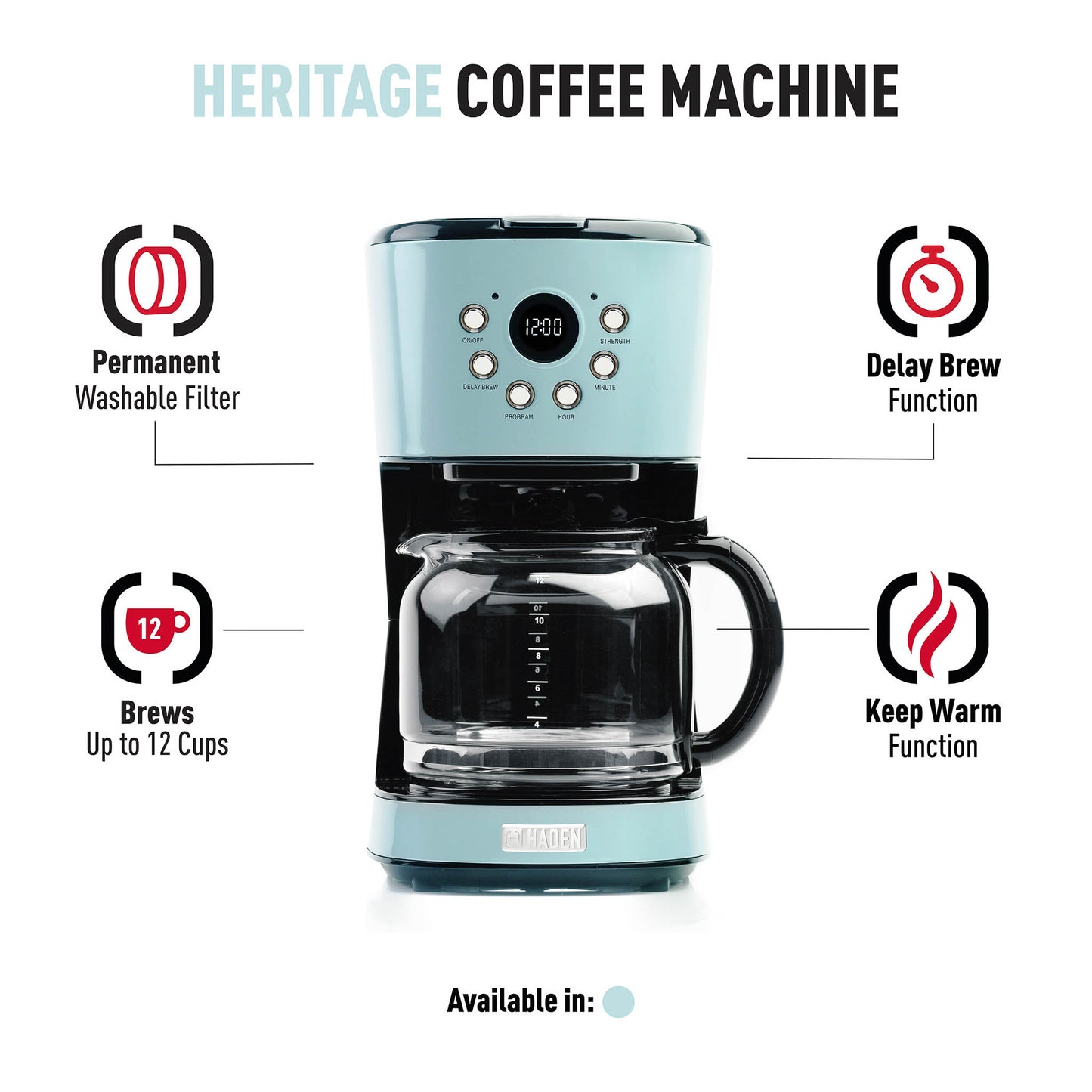 Heritage Coffee Machine, Turquoise - 75032