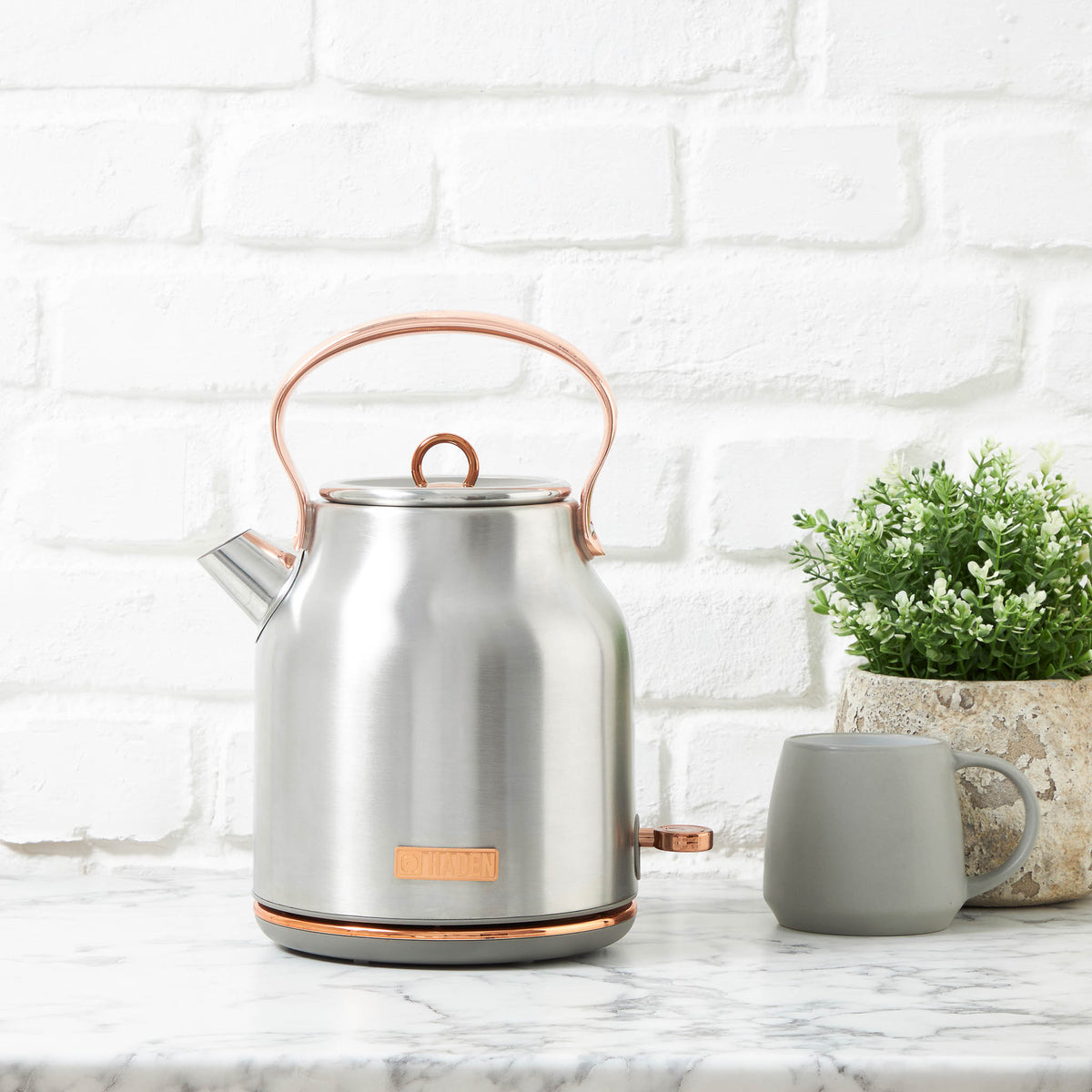 Haden Heritage Stainless Steel Electric Tea Kettle with Toaster