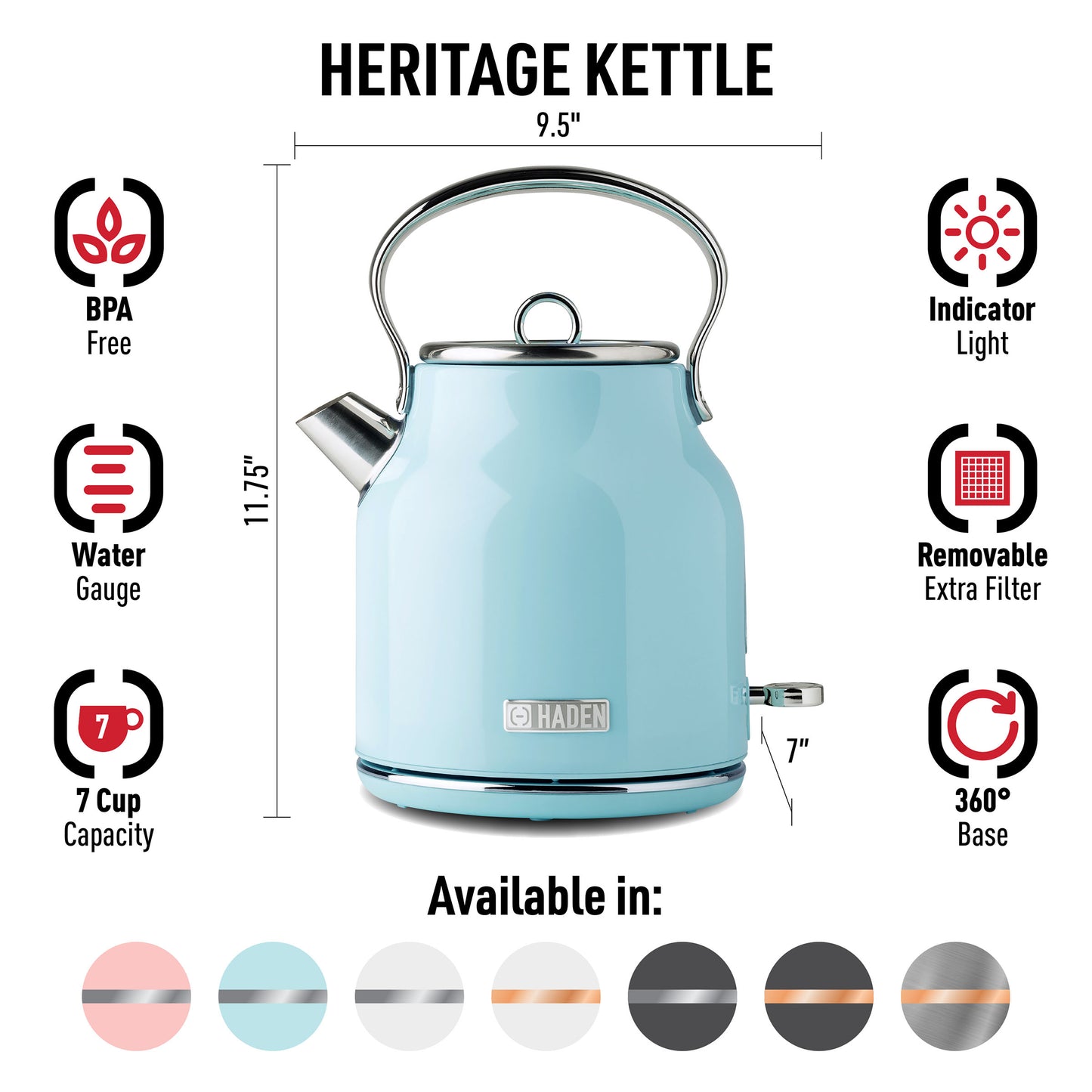 Heritage Turquoise Electric Kettle