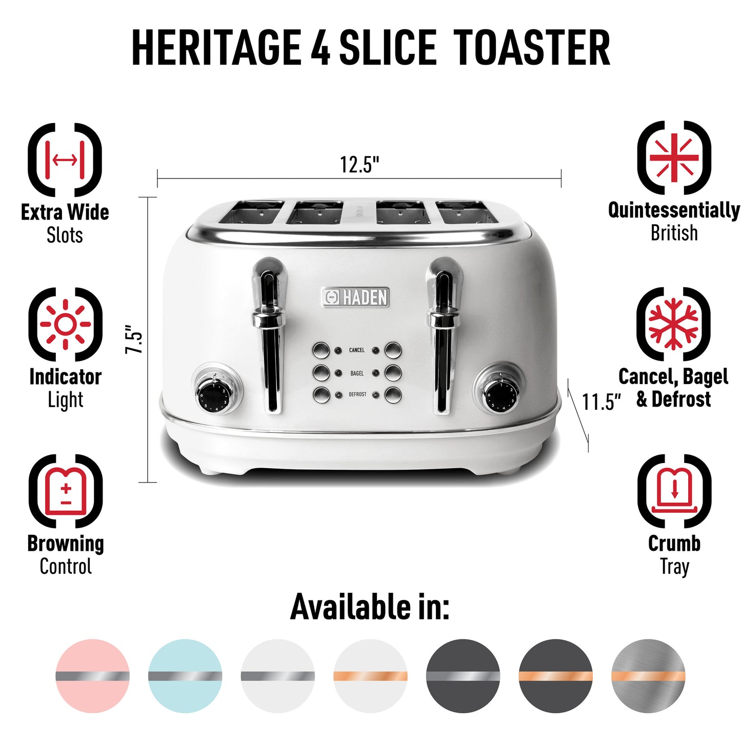 Heritage Ivory 4-Slice Toaster