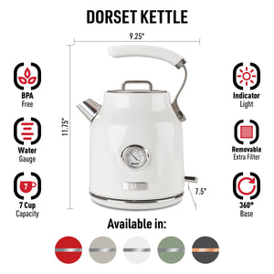 Dorset Ivory & Chrome Electric Kettle