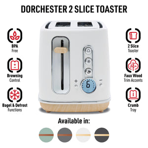 Dorchester 2 Slice Toaster Matte White