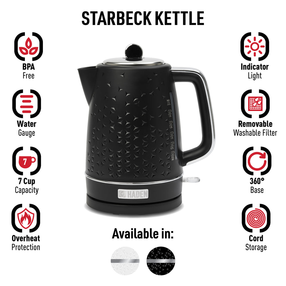 Starbeck Electric Kettle, Black & Chrome - 75128
