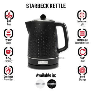 Starbeck Electric Kettle, Black & Chrome - 75128