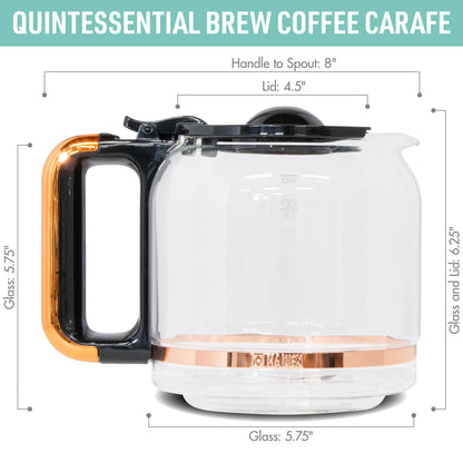 Quintessential Brew Carafe, Black & Copper - 75541