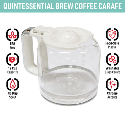 Quintessential Brew Carafe, Ivory & Chrome - 75542