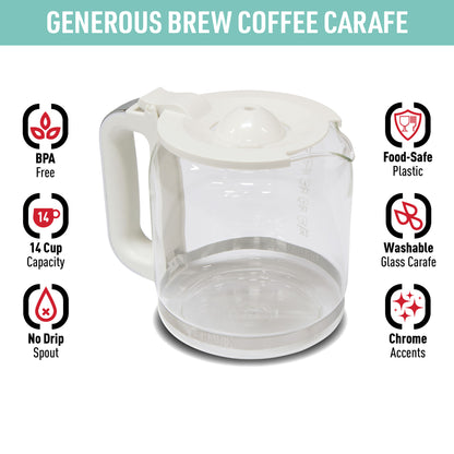 Generous Brew Carafe, Ivory & Chrome - 75544