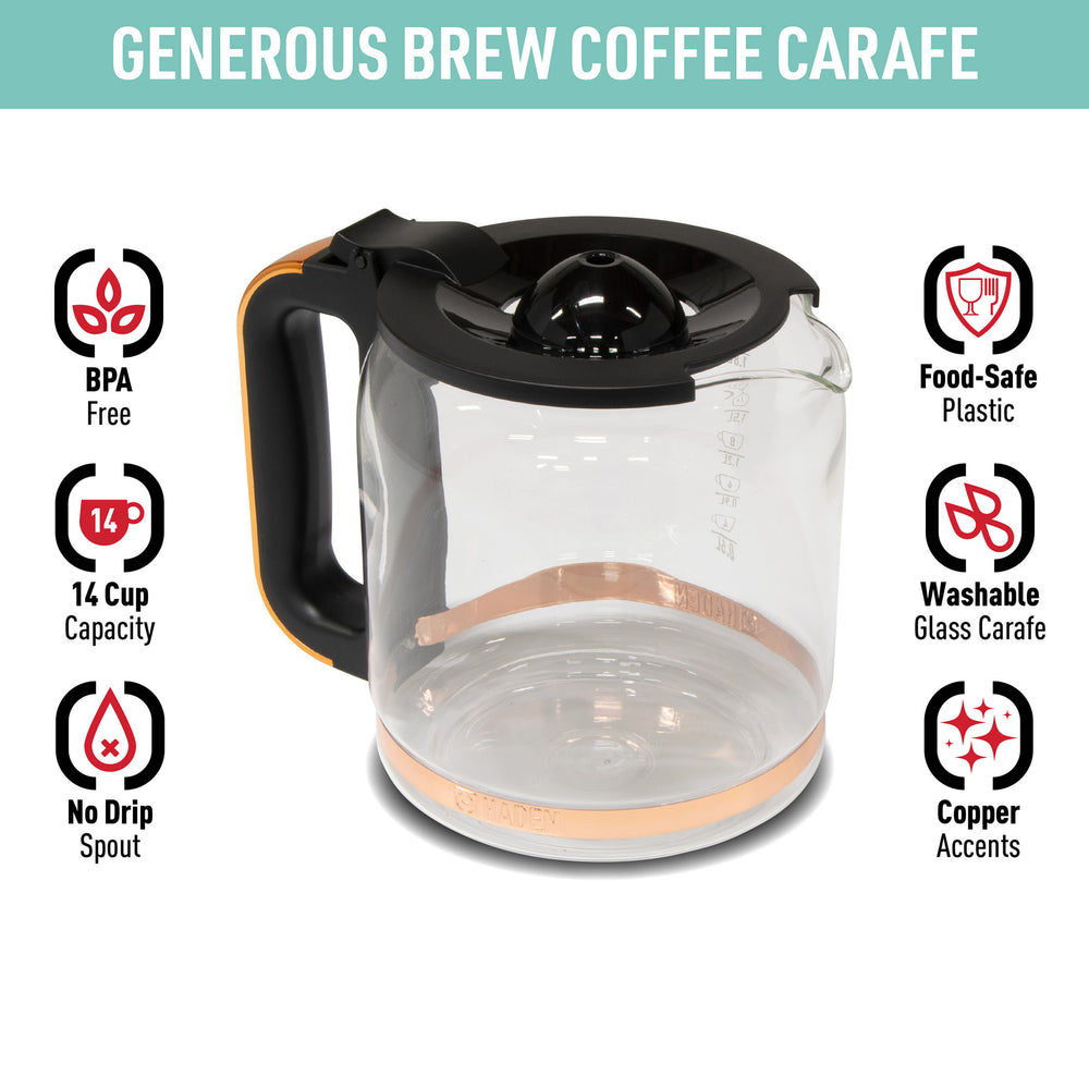 Generous Brew Carafe, Black & Copper - 75545