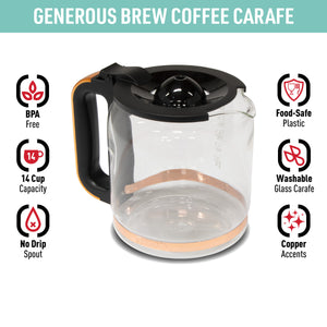 Generous Brew Carafe, Black & Copper - 75545