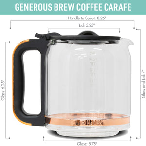 Generous Brew Carafe, Black & Copper - 75545