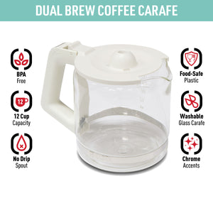 Dual Brew Carafe, Ivory & Chrome - 75546