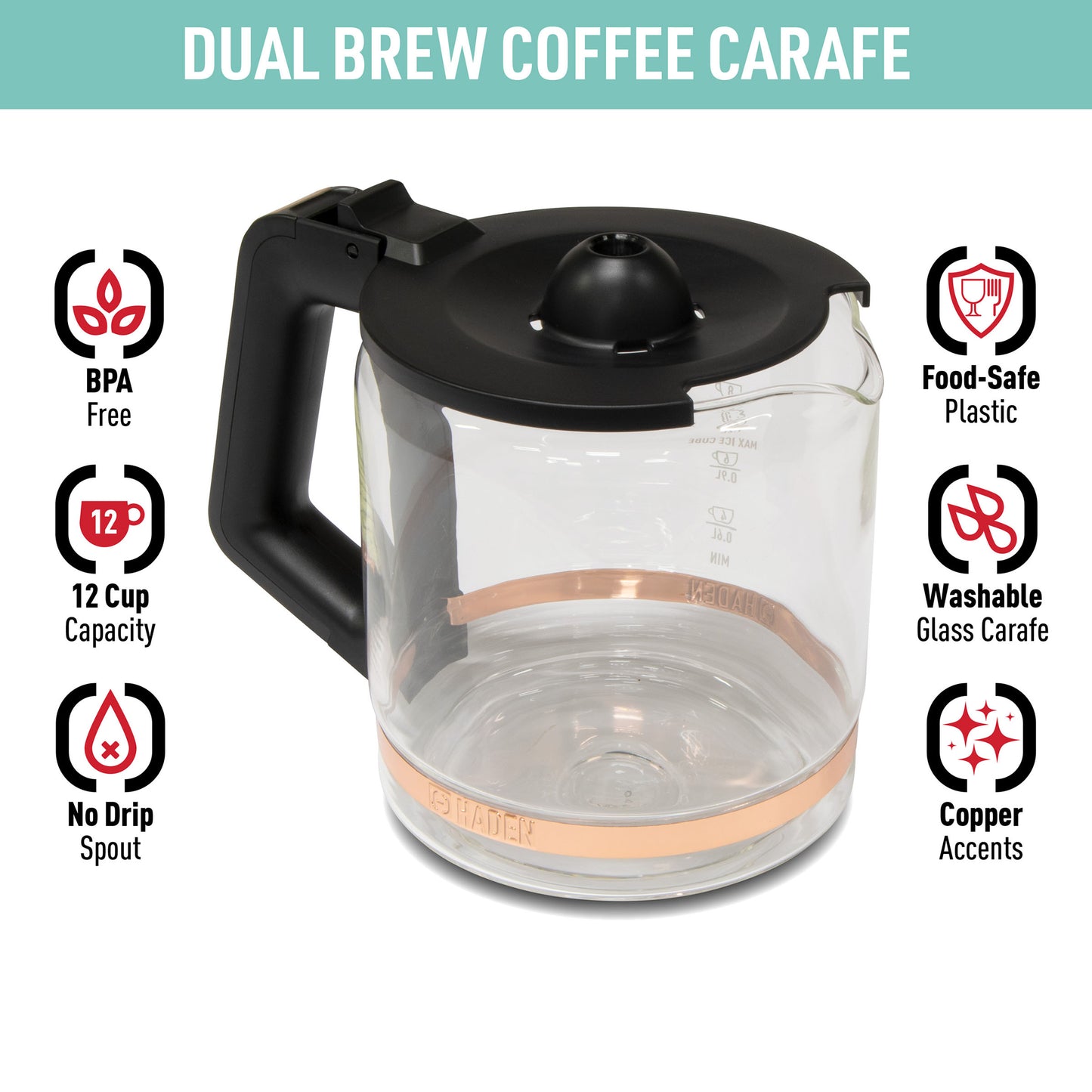 Dual Brew Carafe, Black & Copper - 75547