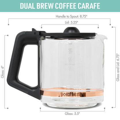 Dual Brew Carafe, Black & Copper - 75547