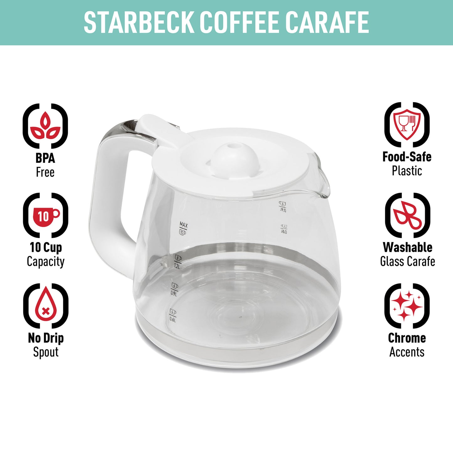 Starbeck Carafe, Bright White & Chrome - 75551
