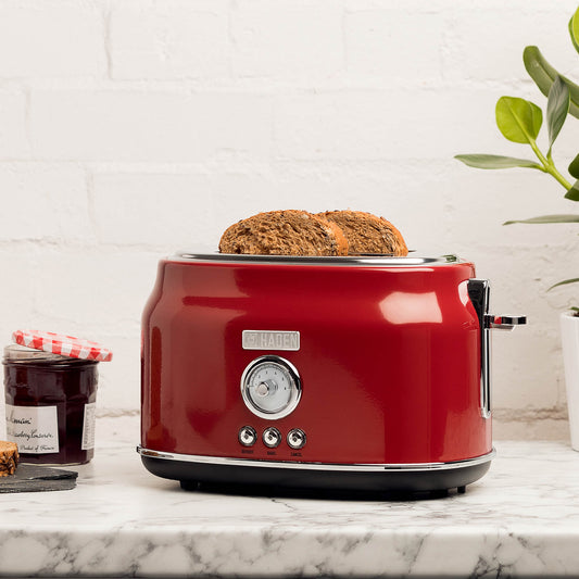 Dorset Red & Chrome 2-Slice Toaster - 75001