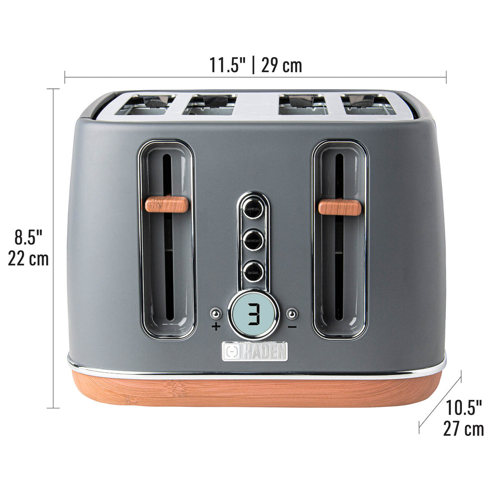 Swan 4 Slice Long Slot Toaster - Grey