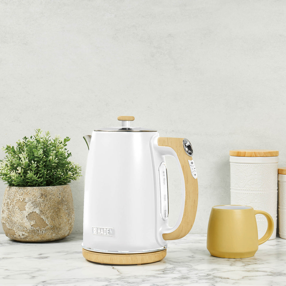 HADEN Dorchester Matte White Electric Tea Kettle + Reviews, Crate & Barrel