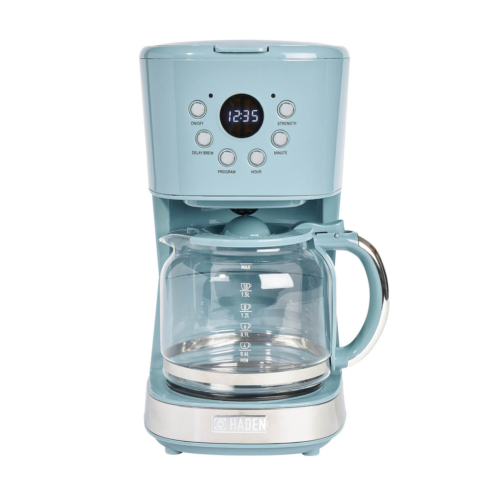 Haden Heritage 12 Cup Programmable Coffee Maker with Toaster, Turquoise 