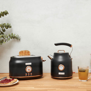 
                
                    Load image into Gallery viewer, Dorset Black &amp;amp; Copper 2-Slice Toaster
                
            