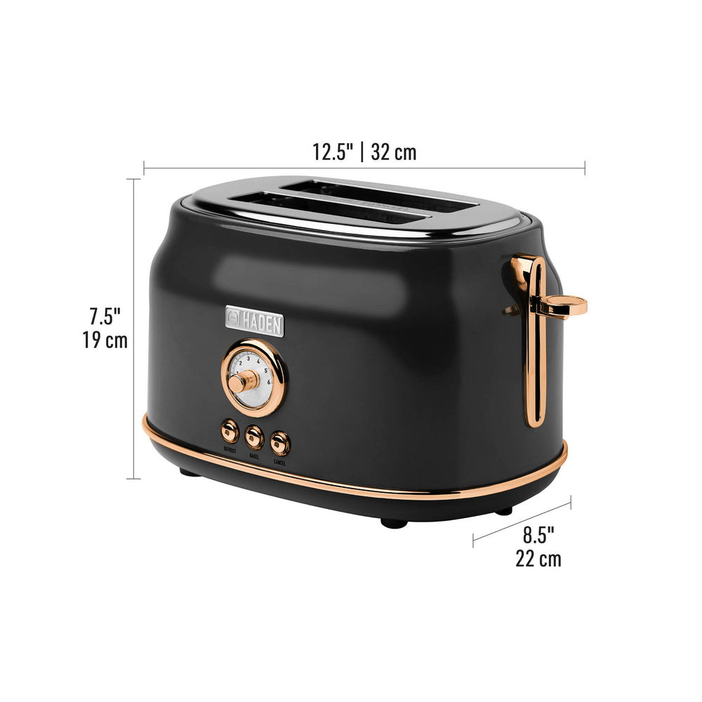 Dorset Black & Copper 2-Slice Toaster