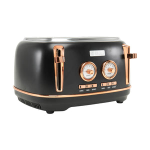 Dorset Black & Copper 4-Slice Toaster