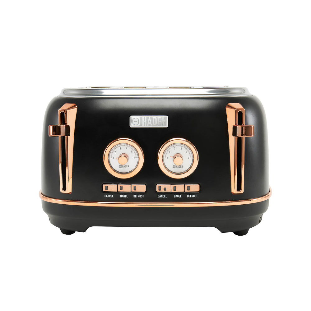 Dorset Black & Copper 4-Slice Toaster