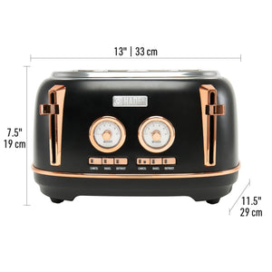 Dorset Black & Copper 4-Slice Toaster