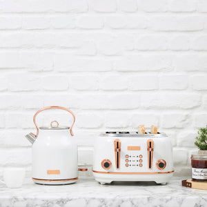 White and top gold kettle