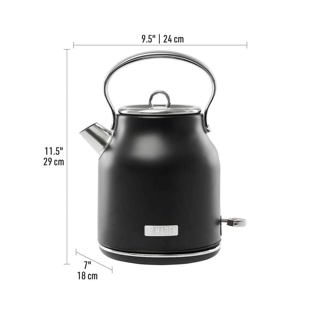Heritage Black Chrome Electric Kettle Hadenusa