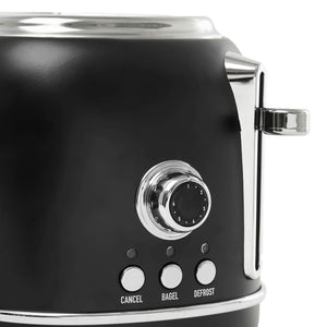 Haden Heritage 2-Slice Wide Slot Toaster, Black / Chrome - 75097