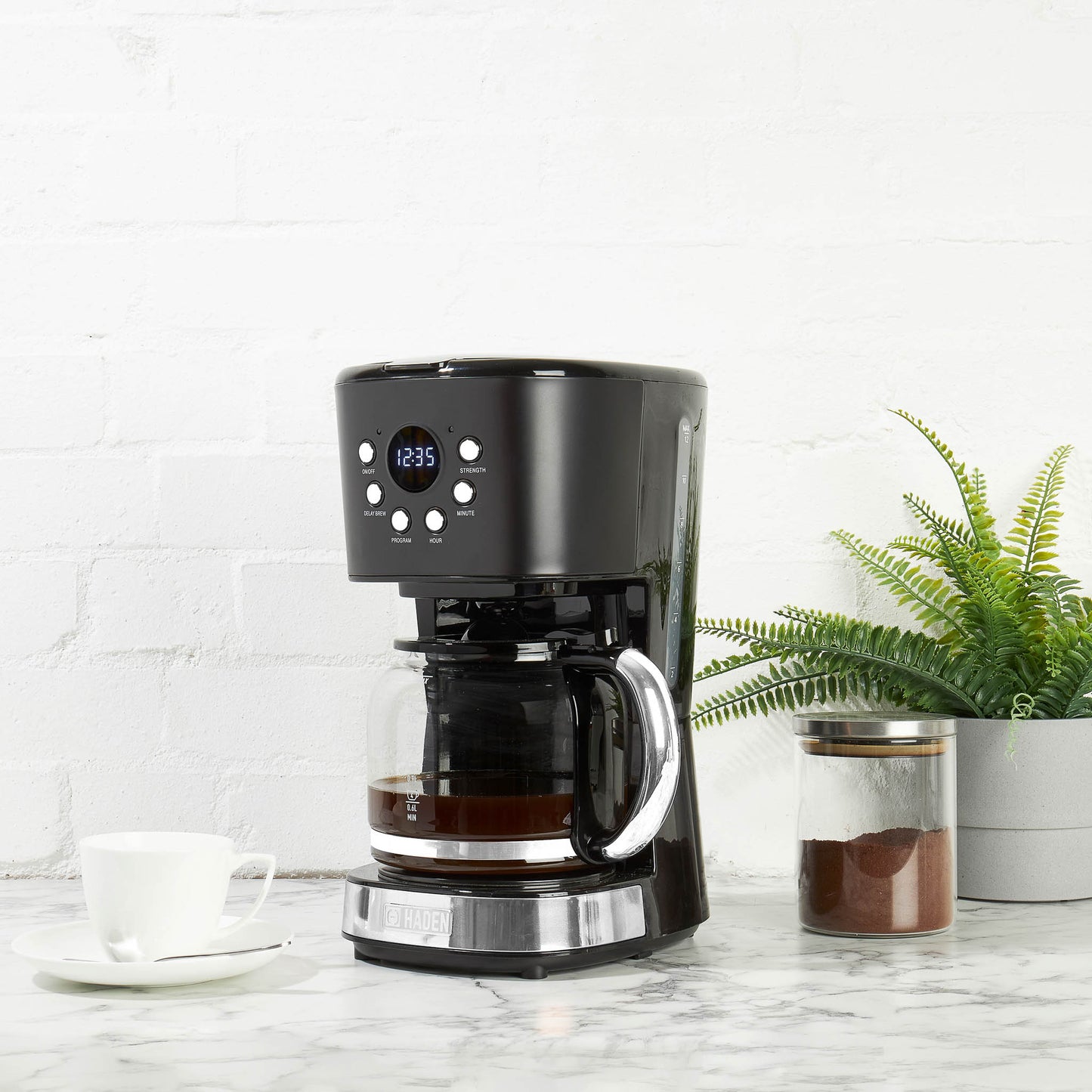 Haden Black & Chrome Coffee Machine