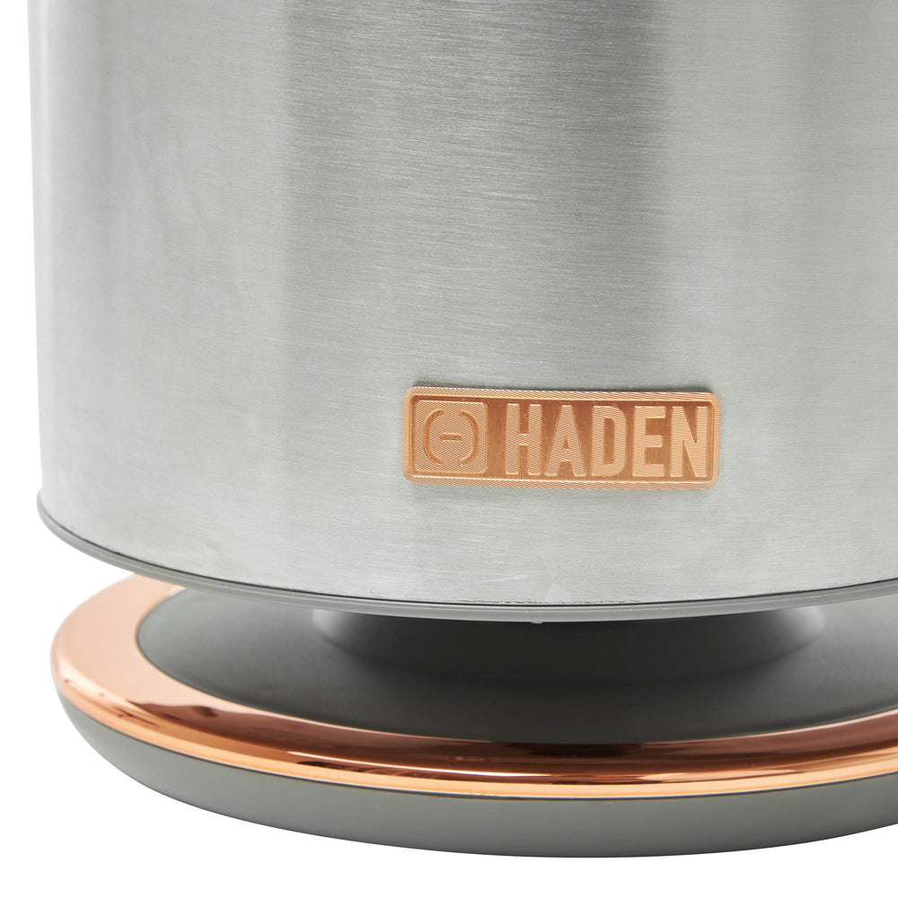 Haden Heritage 1.7 Liter Stainless Steel Electric Kettle, Black / Copper -  75041 