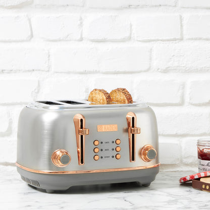 Heritage 4-Slice Toaster, Stainless Steel & Copper - 75104