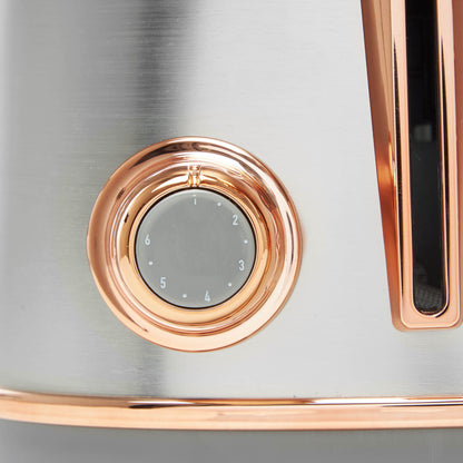 Heritage 4-Slice Toaster, Stainless Steel & Copper - 75104